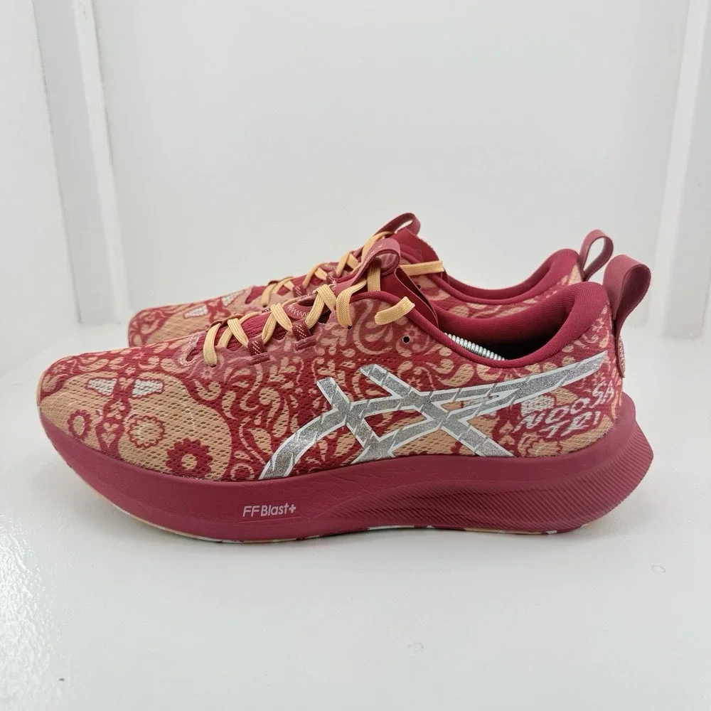 ASICS Noosa Tri 16 Mens 12 Red Orange Paisley Running Shoes Marathon Sneakers